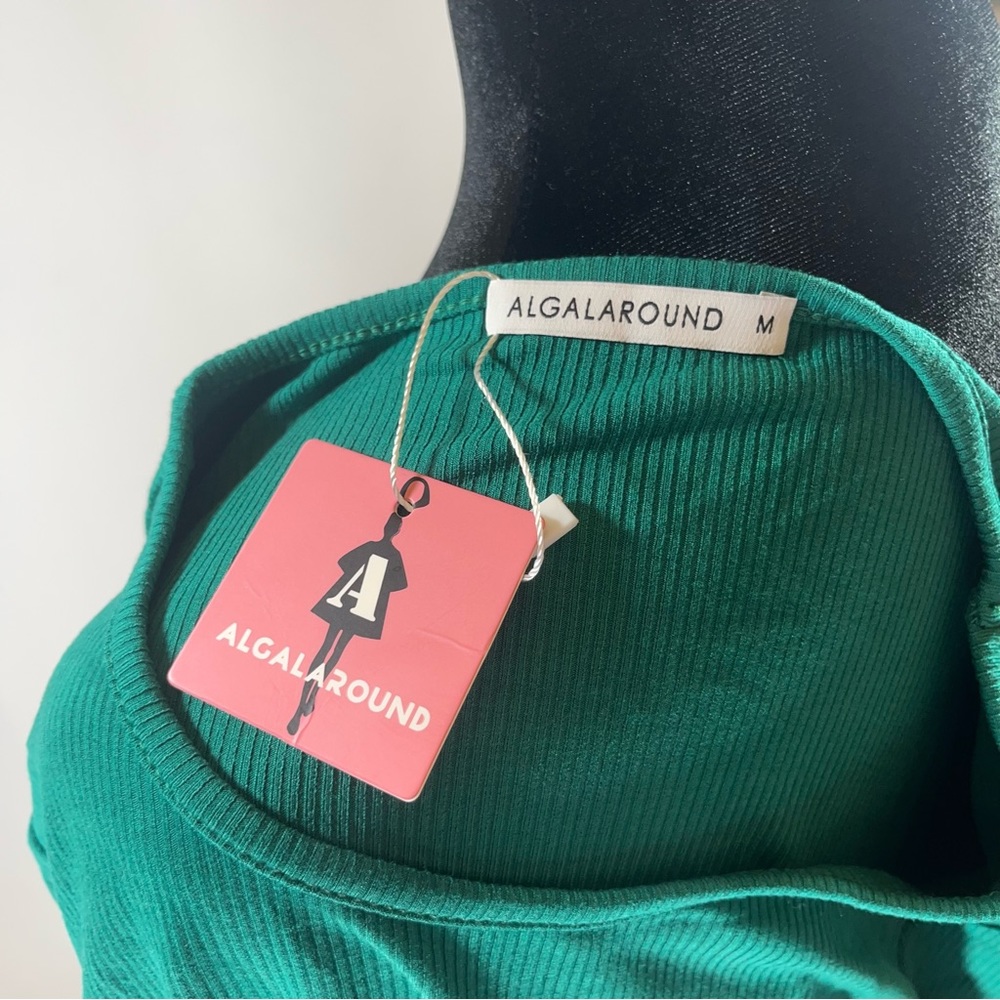 Green Ribbed Long Sleeve w/ Ruching - Picture 8 of 8